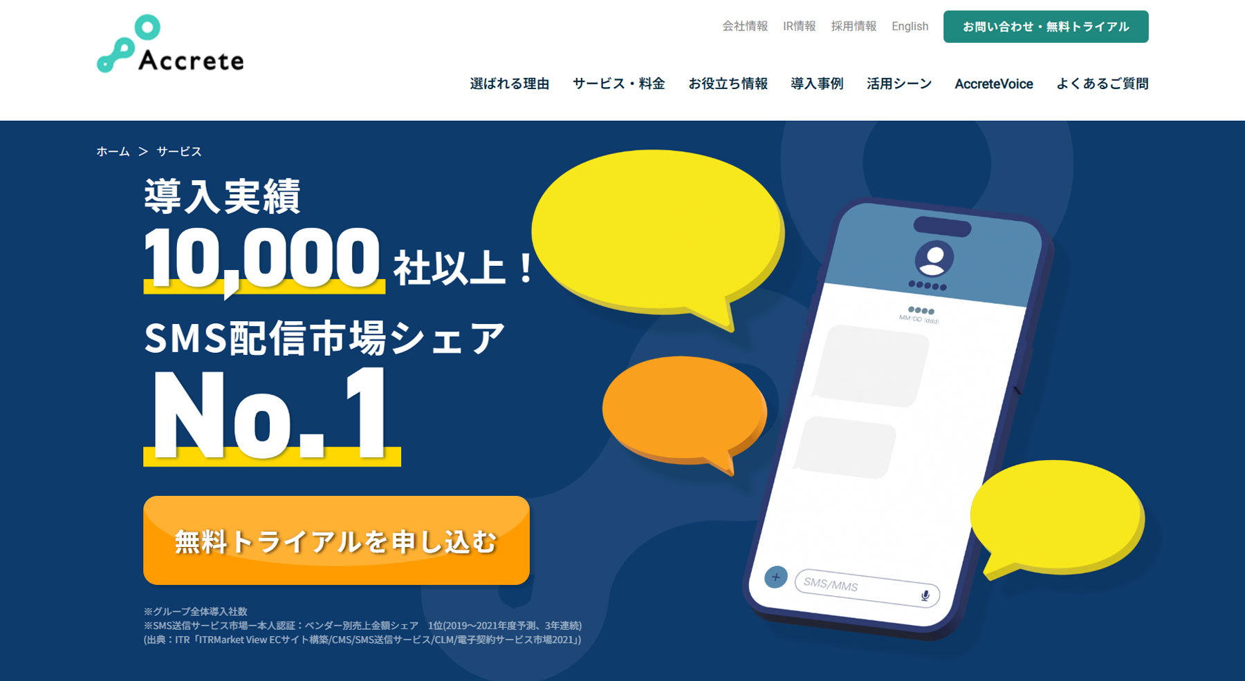 SMSコネクト公式Webサイト