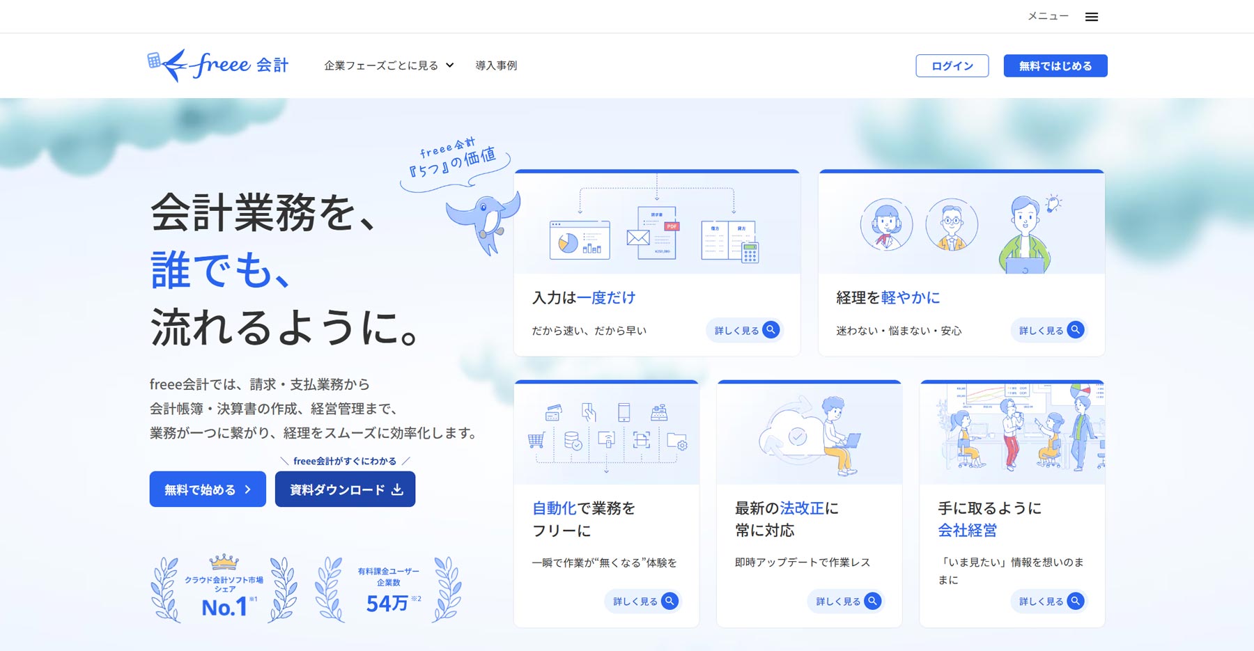 freee会計公式Webサイト