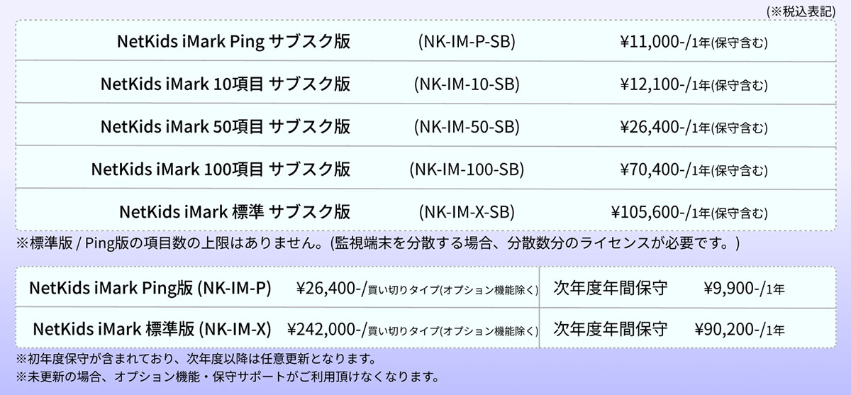 NetKids iMark_料金表