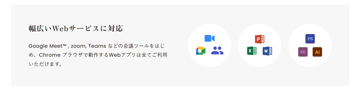 主要なWeb会議ツール・グループウェアに対応