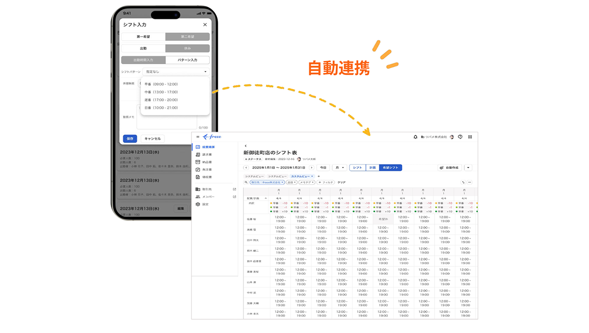 LINEで回収したシフトをシステムへ自動反映