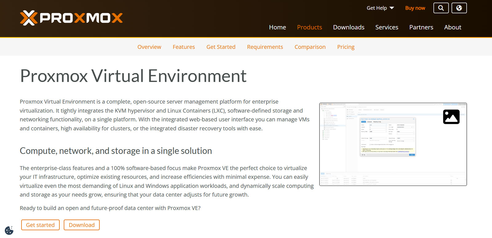 Proxmox Virtual Environment公式Webサイト