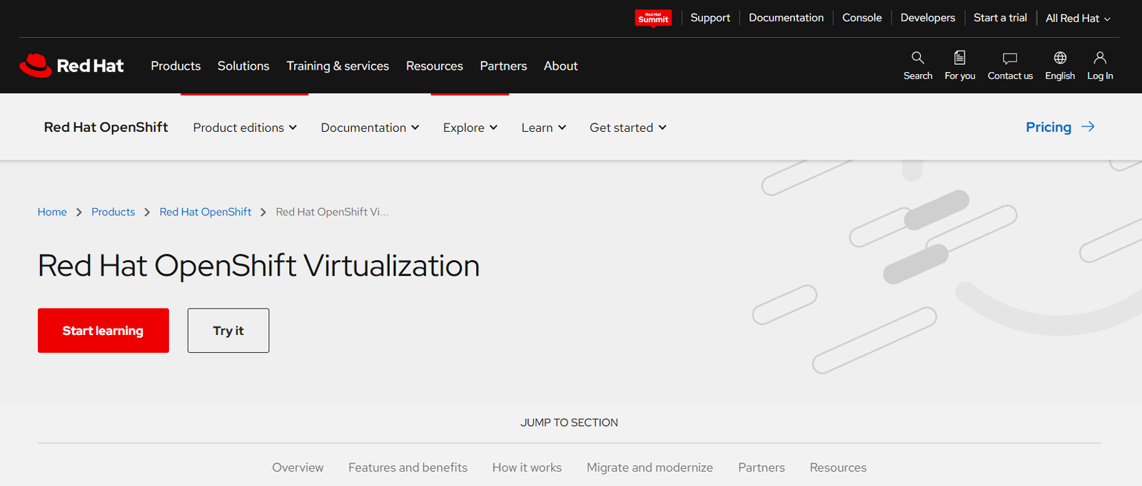 Red Hat OpenShift Virtualization公式Webサイト