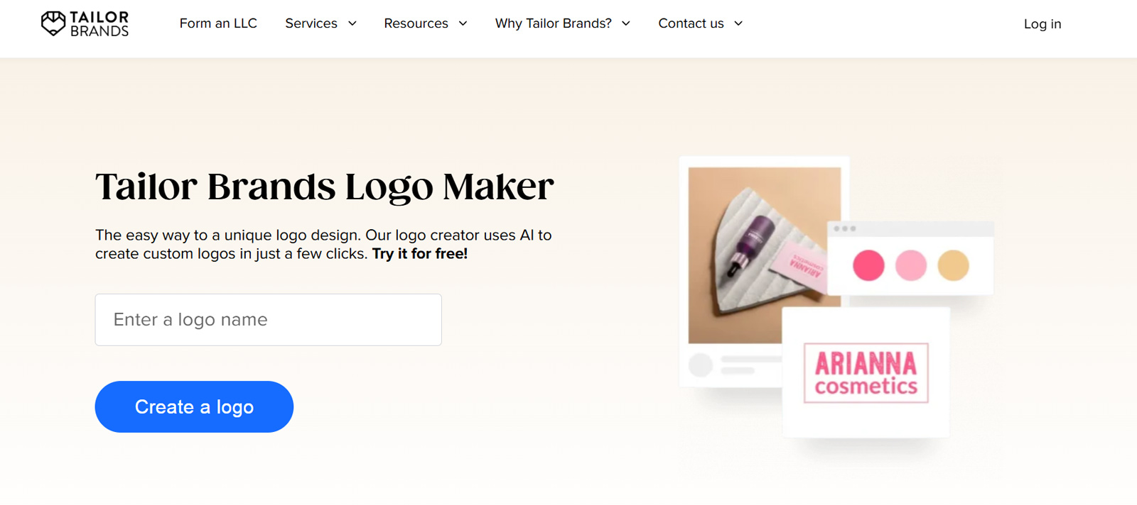 Tailor Brands Logo Maker公式Webサイト